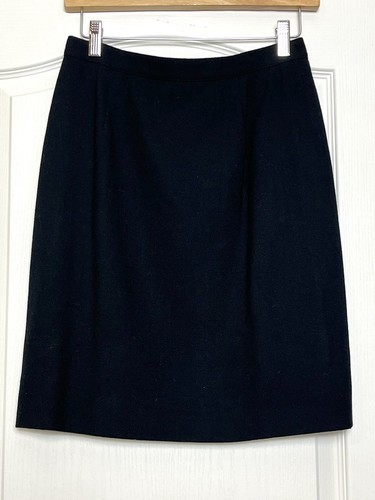 Conjunto de traje chaqueta y falda blazer 100 % lana vintage para mujer negro talla 6 Business - Imagen 4 de 17