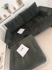 Habitat Julien 2 seater sofa in green with large footstool