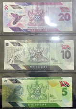 2020 TRINIDAD & TOBAGO - 5, 10, 20 DOLLARS - VF+ - MB1