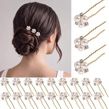 18 Pcs Pearl Hair Pins Wedding Brides Hair Accessorie,Gold