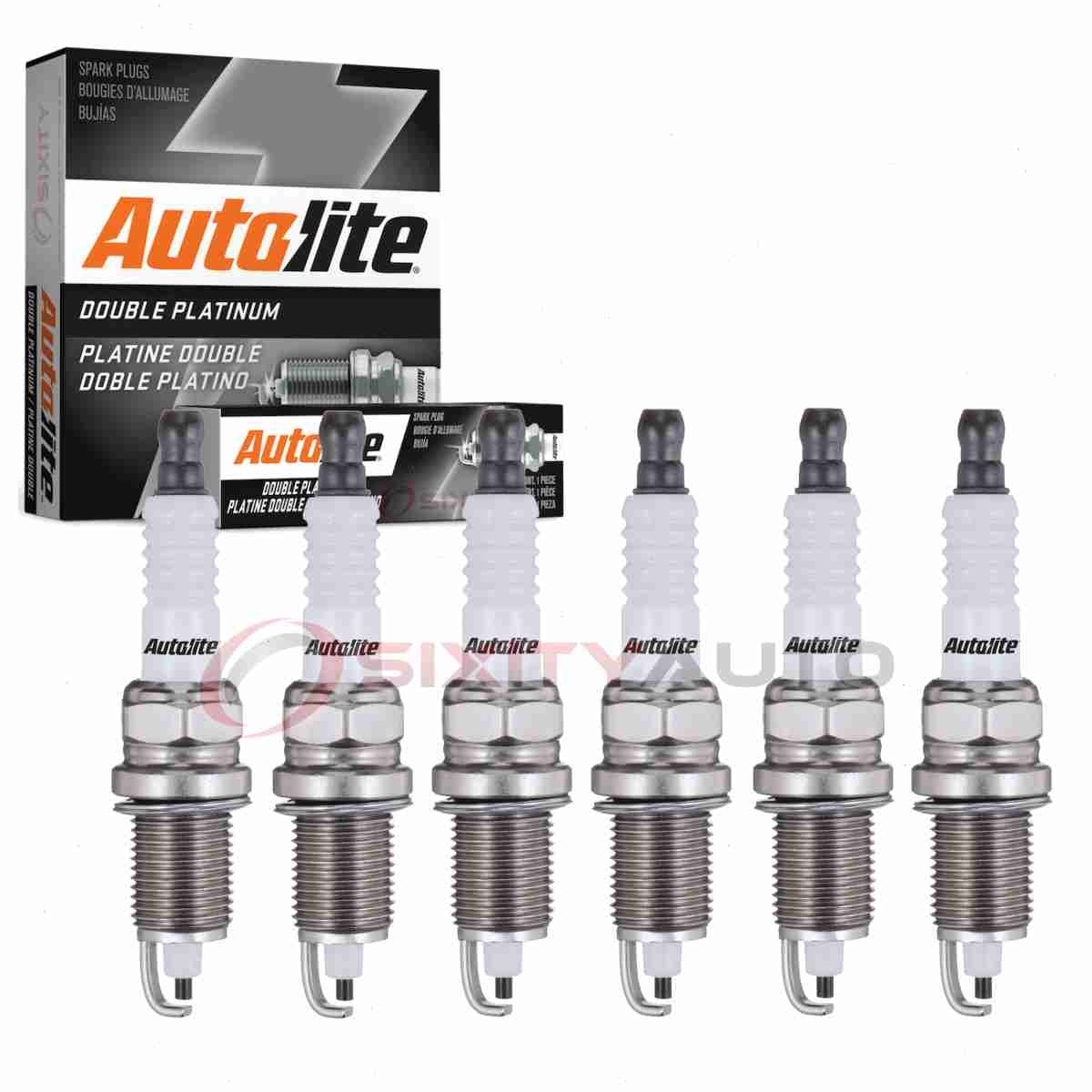 6 pc Autolite Double Platinum Spark Plugs for 1994-1996 Chrysler New Yorker cg