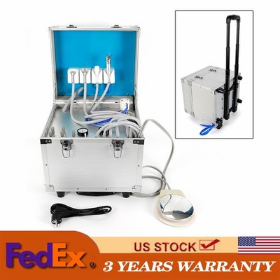 Portable Dental Delivery Unit: Rolling Box with 4 Holes  Air Compressor Suction