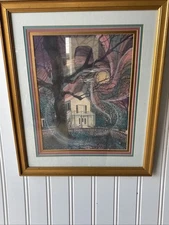 Herschel Harrington “Waiting Carriage” Oil on Panel  Signed