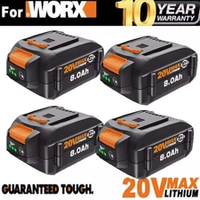 20V For WORX 6.0/8.0Ah MAX Li-ion 4~1pack Battery WA3520 WA3525 WA3575 WA3578