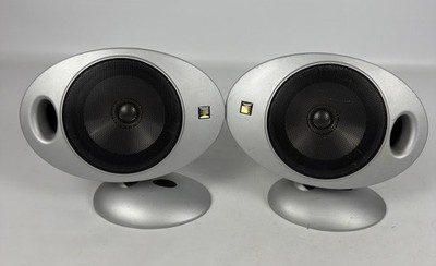 KEF KHT 2005.2 HTS2001 Egg Satellite Speakers Pair SP3375 Silver Untested