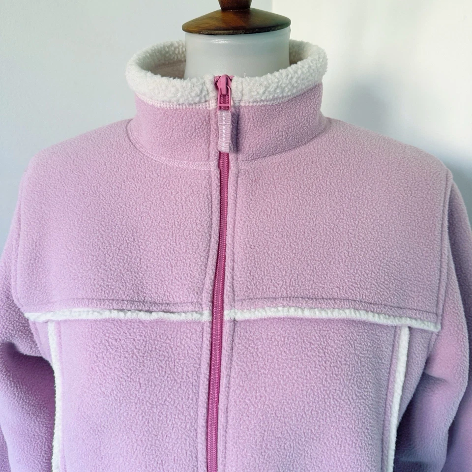 Chaqueta LL Bean Vintage Cremallera Vellón Y Sherpa Rosa Talla Grande 14/16 L Niñas Foto 3 de 4