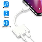 Adaptateur 2-en-1 Charge + Audio Jack iPhone 17 16 15 14 13 12 11 Pro Max SE 11