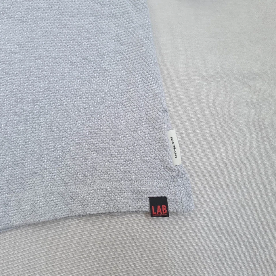 Vestido recto túnica corta gris tejido manga larga Penn & Ink NY para mujer Foto 4 de 4