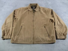 Weatherproof Jacket Mens XL Brown Micro Suede Zip Front Lined Casual Coat