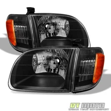 For Blk 2000-2004 Toyota Tundra Regula/Access Cab Headlights Headlamp Left+Right