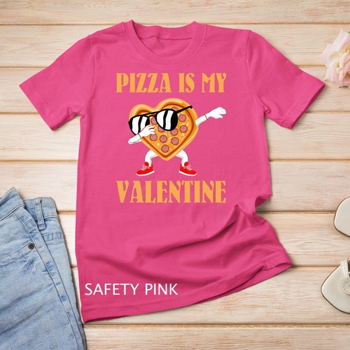Funny Valentines Day Gifts Boys Kids Pizza Is My Valentine Unisex T-shirt - Picture 12 of 15