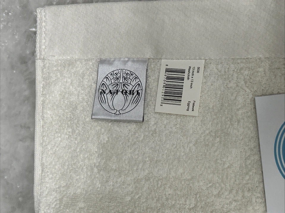 6 paños de lavado Natori calados ponche de huevo beige crema algodón 13" x 13" nuevos con etiquetas Foto 2 de 4