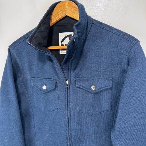Mountain Khakis Old Faithful Full Zip Sweater Jacket Men Medium Navy Pockets - Picture 2 of 10