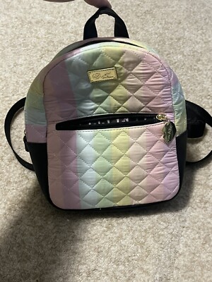 LUV BETSEY JOHNSON Quilted Mini Backpack Pastel Rainbow  display picture 3