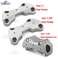 Aluminum Handlebar Riser 1" 1.25'' 1 1/4 Top Clamp For Harley Touring 1997-UP
