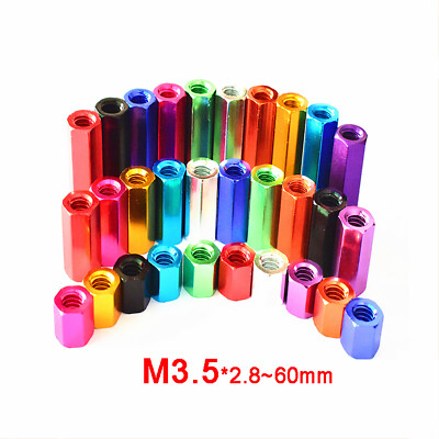 M3.5 High Hex Nuts Hexagon Connector Connecting Rod Bar Stud Long Nut Aluminium