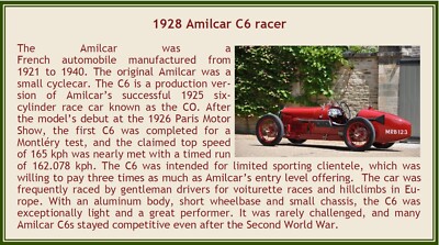 Esval EMEU43018B Amilcar C6 de 1928 Rouge racer 1/43 | UK