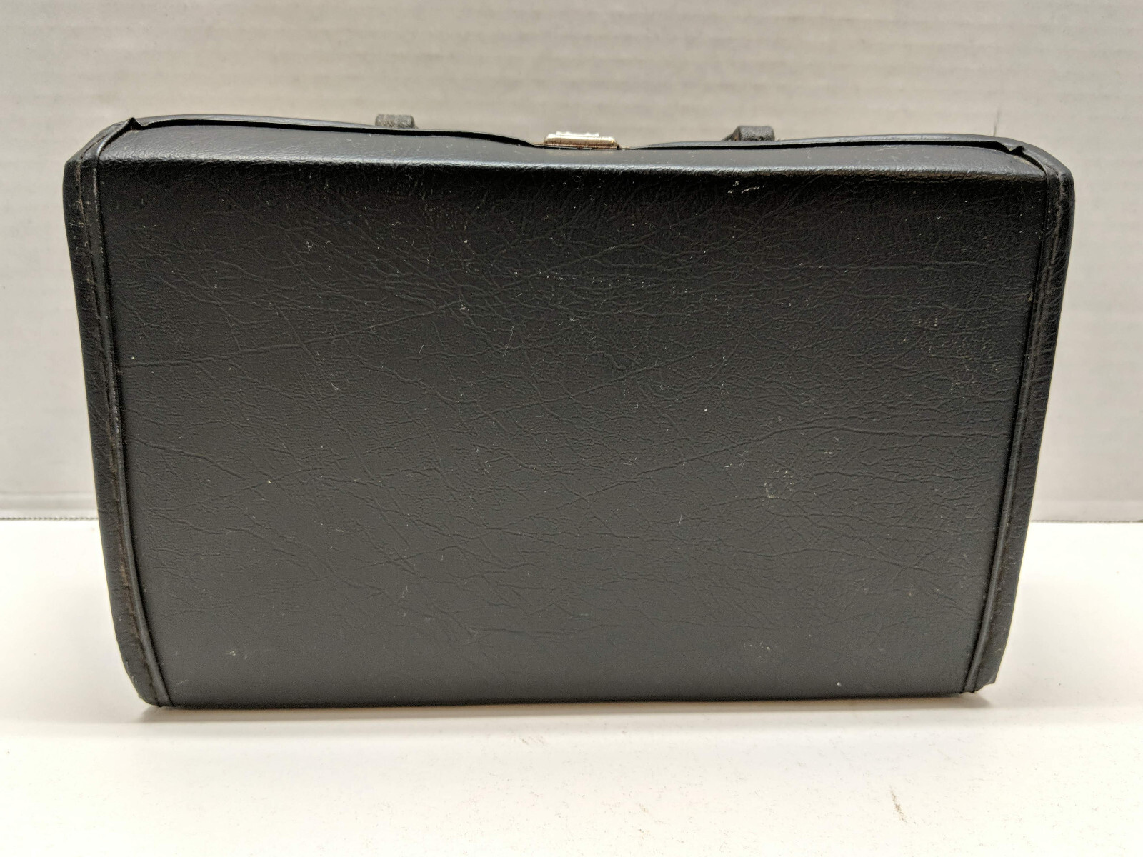 Vintage LEBO Cassette Tape Carry Case Holds 12 Black Faux Leather with