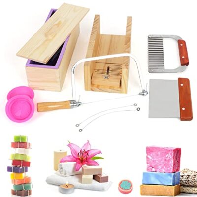 Kit Tagliasapone Fai-da-te In Legno E Silicone – 9 Pezzi, Spessore Regolabile, Stampo Rettangolare E A Quadrifoglio, Lama In Acciaio