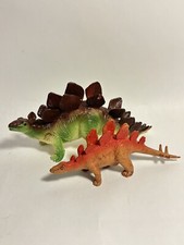 Dinosaur Plastic Figures Lot of Stegosaurus mother and baby rare original