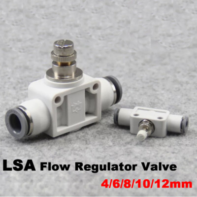 LSA Durchflussregelventil Pneumatik Steckverschraubung Luft Wasserleitung 4-12mm