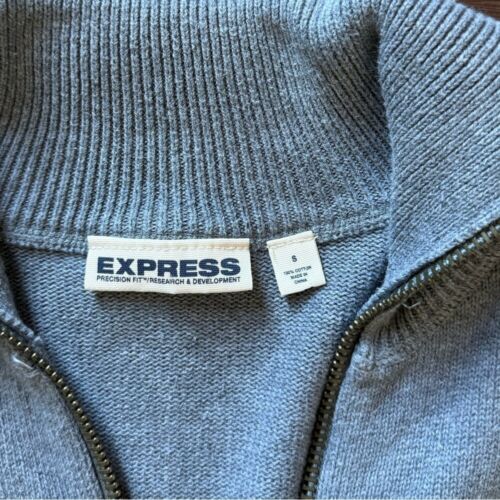 Gray Express 100% Cotton Collared Zip Up Sweater - Picture 3 of 4