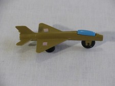 Tan Plastic Toy Military Jet w/Flags on Wings, Unbranded