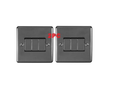 2 Stück Alpine Schwarz Nickel 10 A 3 Gang 2-Wege Lichtschalter X1