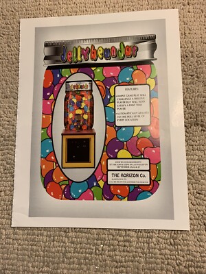 11-8 1/4  Jelly Bean Jar The horizon Co ARCADE GAME FLYER