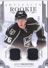 17-18 Artifacts Jonny Brodzinski /499 Dual Jersey Rookie SILVER LA Kings 2017