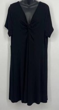 Torrid Womens Black Ribbed Twist Front Dress Plus Size 3 NEW Short Sleeve