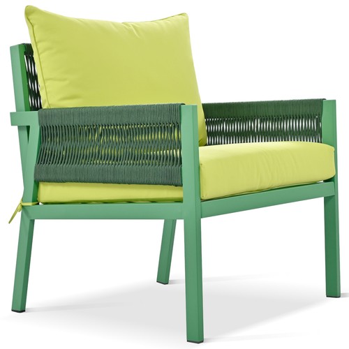 4-Piece Rope Patio Furniture Set, Outdoor Furniture with Tempered Glass Table - Picture 10 of 22