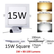 3w 6w 9w 12w 15w 18w 21w 24w Led Recessed Ceiling Light Panel Ultra Thin Slim