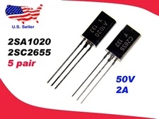 2SA1020 + 2SC2655 (5 pair) TO-92 2A 50V Transistor- Free & Fast shipping