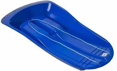 NEU KINDER ERWACHSENE GROSSER SCHWERLAST SCHNEESCHLITTEN DELTA SCHLIESSEIL KUNSTSTOFF SKI BLAU