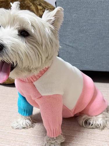 Plaid Patchwork  Dog Sweater Clothes Winter Knitwear Pet Cat Puppy Jumper Vest / - Picture 10 of 15