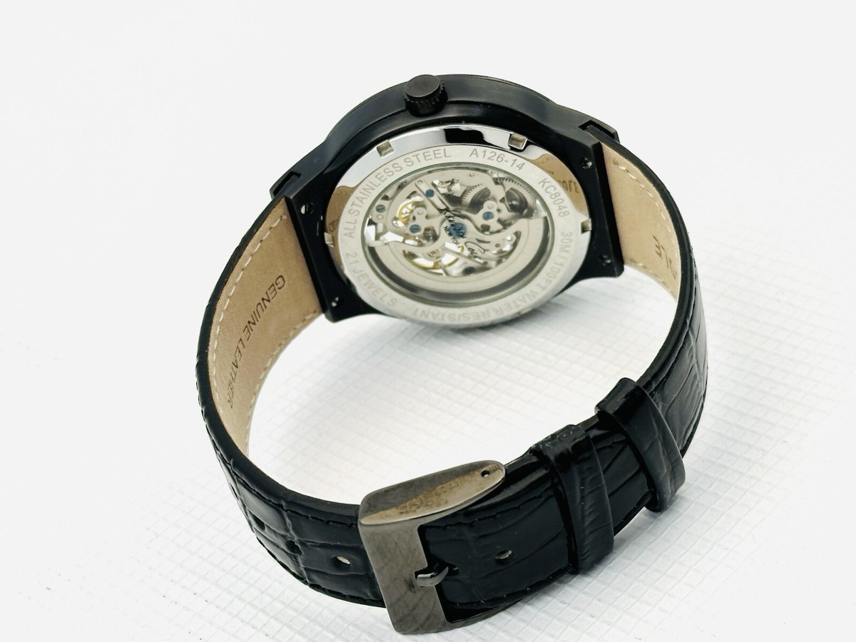 Kenneth Cole NY KC8048 Automatic Skeleton Black Croc