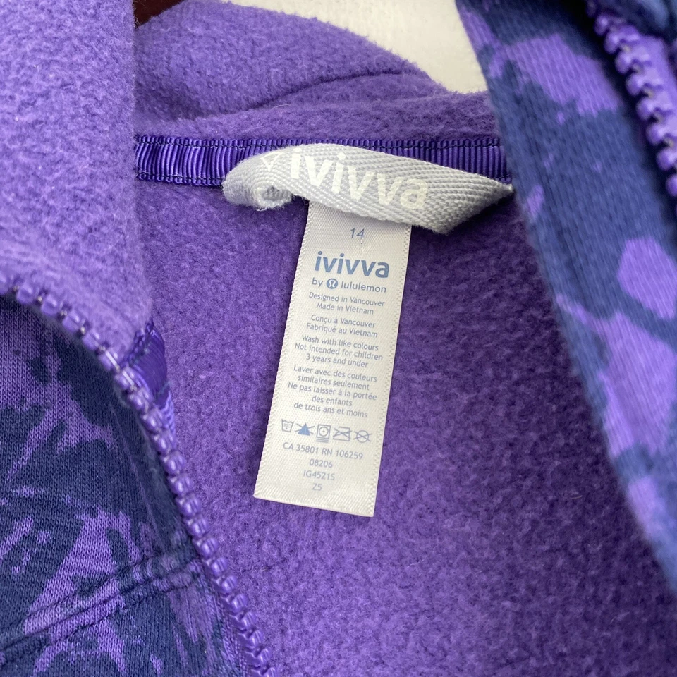IVIVVA Niñas 14 Púrpura Azul Buceo Cremallera Completa Sudadera Con Capucha Manga Larga Foto 2 de 4