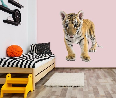 3D Tiger Jungtier M524 Tier Wallpaper Wandbild Poster Wandaufkleber Zoe