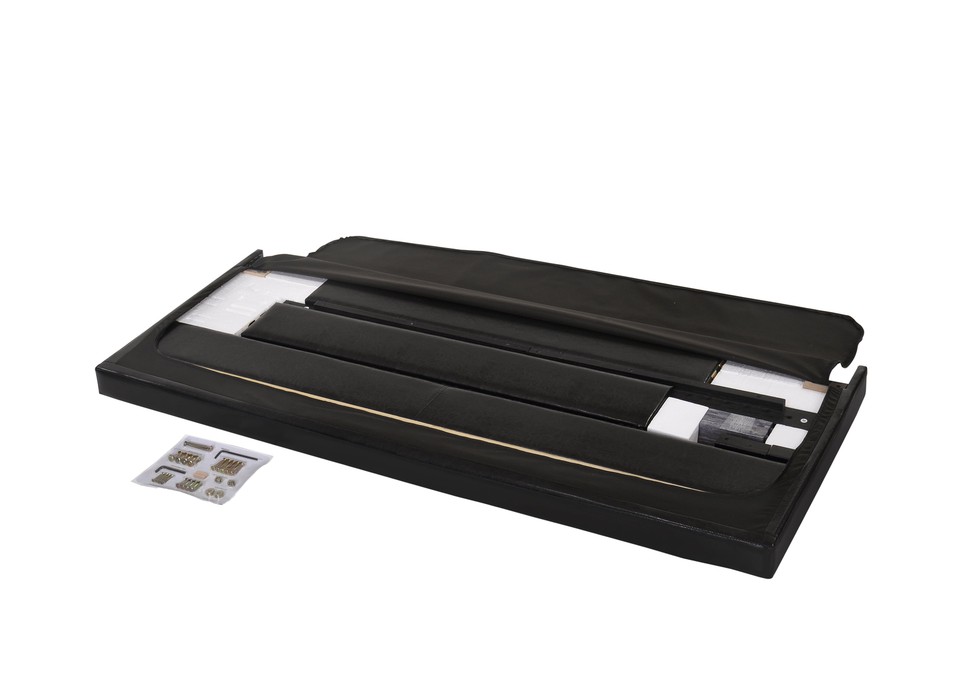 Queen Size Platform Bed With Headboard Faux Leather Black Bedroom