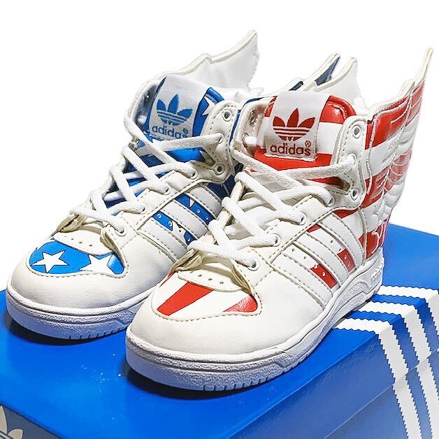 adidas Jeremy Scott 星柄ジャージ サイズ0 Adidas x Jeremy Scott Wings USA Flag Stars V24620 US7K 14cm
