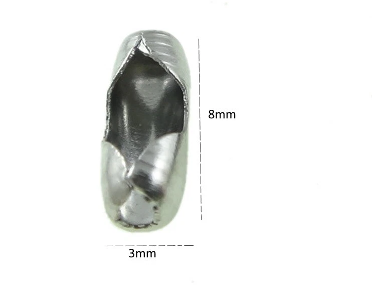 25stk Kugelkette Verschlüss Verbinder Ketten Quetsch 8mm Schmuck Basteln M119 - Bild 2 von 4