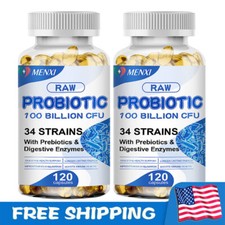 240 Digestive Enzymes Prebiotic  Probiotics Gas, Constipation  Bloating Relief