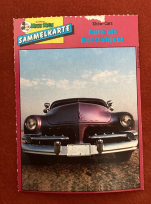 Micky Maus Sammelkarte Show-Cars Auto als Kunstobjekt