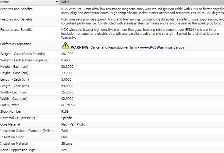 Juego de cables de encendido NGK para Hyundai Excel L4-1,5L 1990-1994 Foto 2 de 4