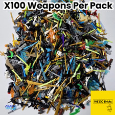 LEGO X100 MiniFigure Weapons Random Bundles Joblot Bulk Buy Figs Swords Guns Etc