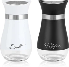 Salt and Pepper Shakers Set, 4 Oz Stainless Steel Salt Pepper Shaker Containers