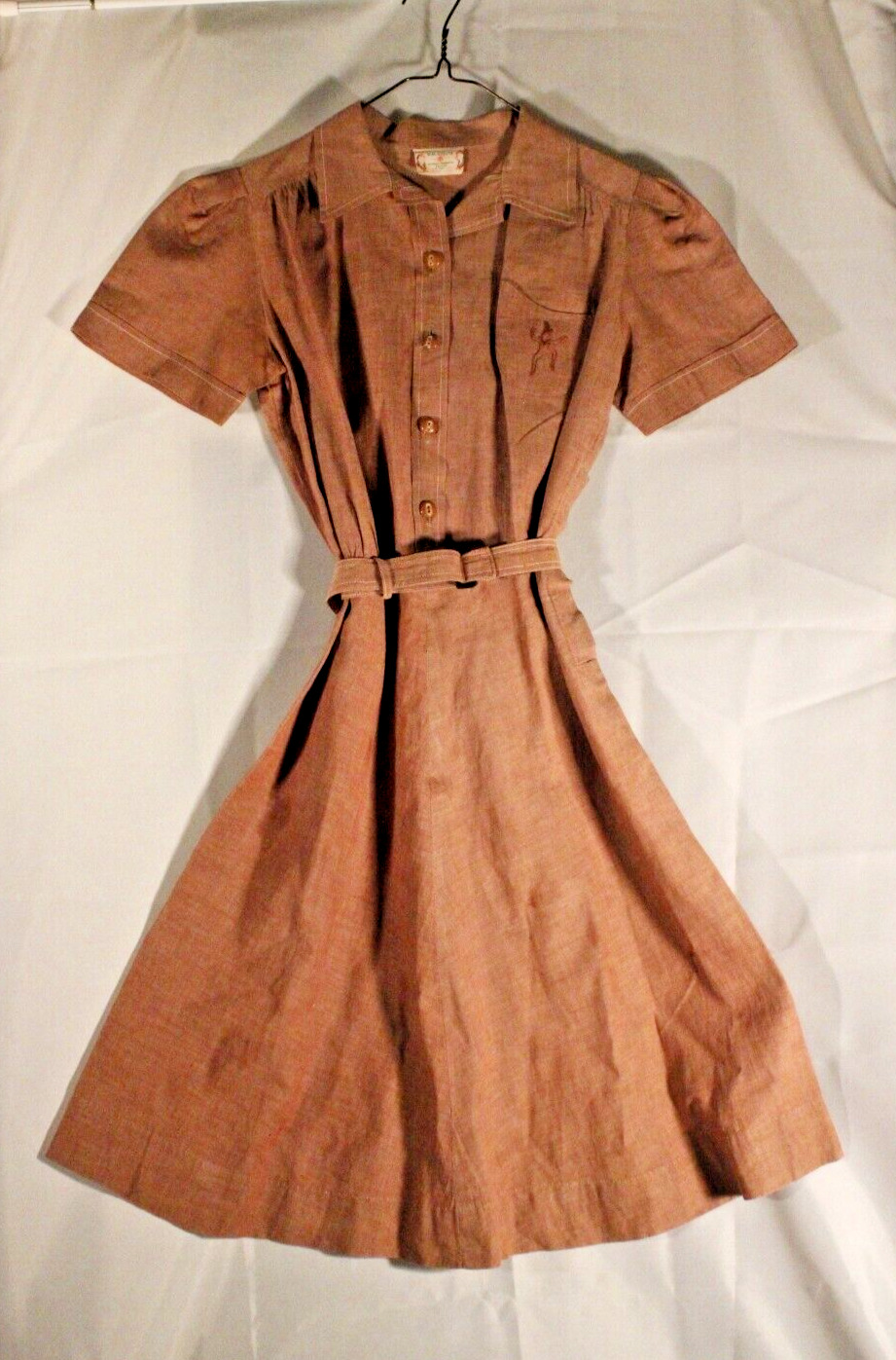 Vtg 40s 50s Girl Scouts Of America Uniform Dress … - image 1