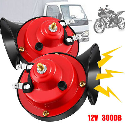 2PCS 300DB Super Loud Snail Air Train Horn For Truck SUV Car Boat Motorcycle 12V