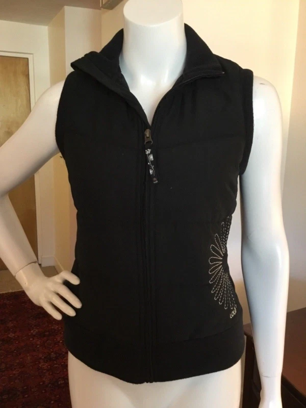 lole quilted zippered stretch side panel jacket